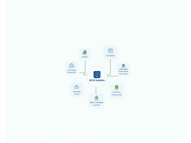 Integracijos diagrama, rodanti OCR sprendimo sklandų ryšį su DMS, CRM ir ERP sistemomis, sujungiančią skirtingas platformas